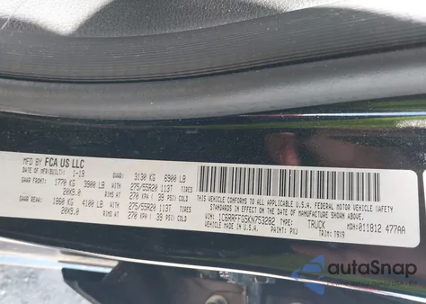 2019 Ram 1500 Big Horn/Lone Star 4X4 5'7 Box z USA, uszkodzony, nr VIN 1C6RRFFG5KN753282